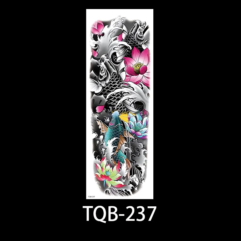 TQB201-240 New Design Waterproof Full Arm Water transfer No-toxic Men Temporary Tattoo stickers