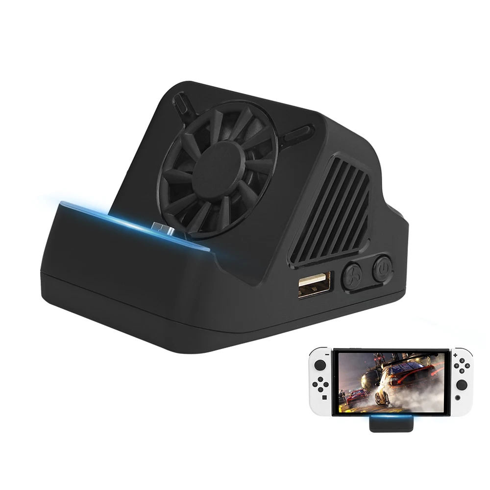Portable Cooling Fan for Switch Oled Charger Dock Cooler Turbo Radiator Wind Speed Dock Cooler for N-Switch Nintendo Switch Oled