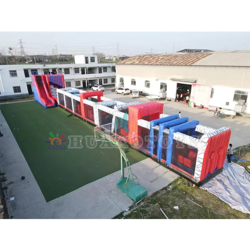 Надувная полоса препятствий длиной 60 футов 18 м для вечеринок