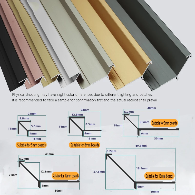18mm fireproof aluminum transition wall edge profiles sharp outside corner closing strip for wood veneer wall panel