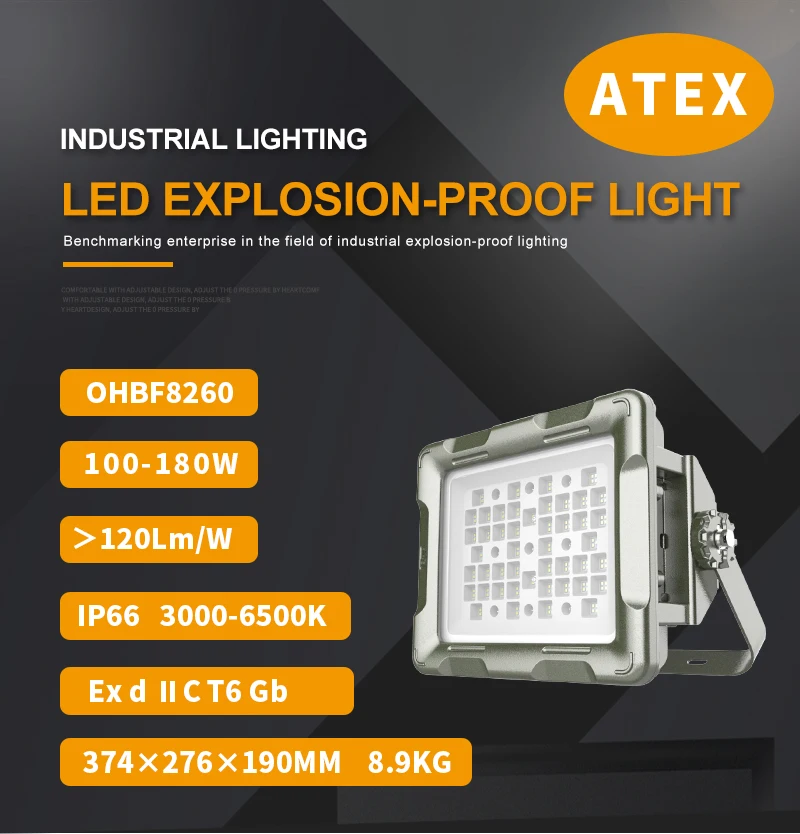 Factory High Quality Atex Approved 100w 120w 150w 180w Led Explosion Proof Flood Lights  for Hazardous Location