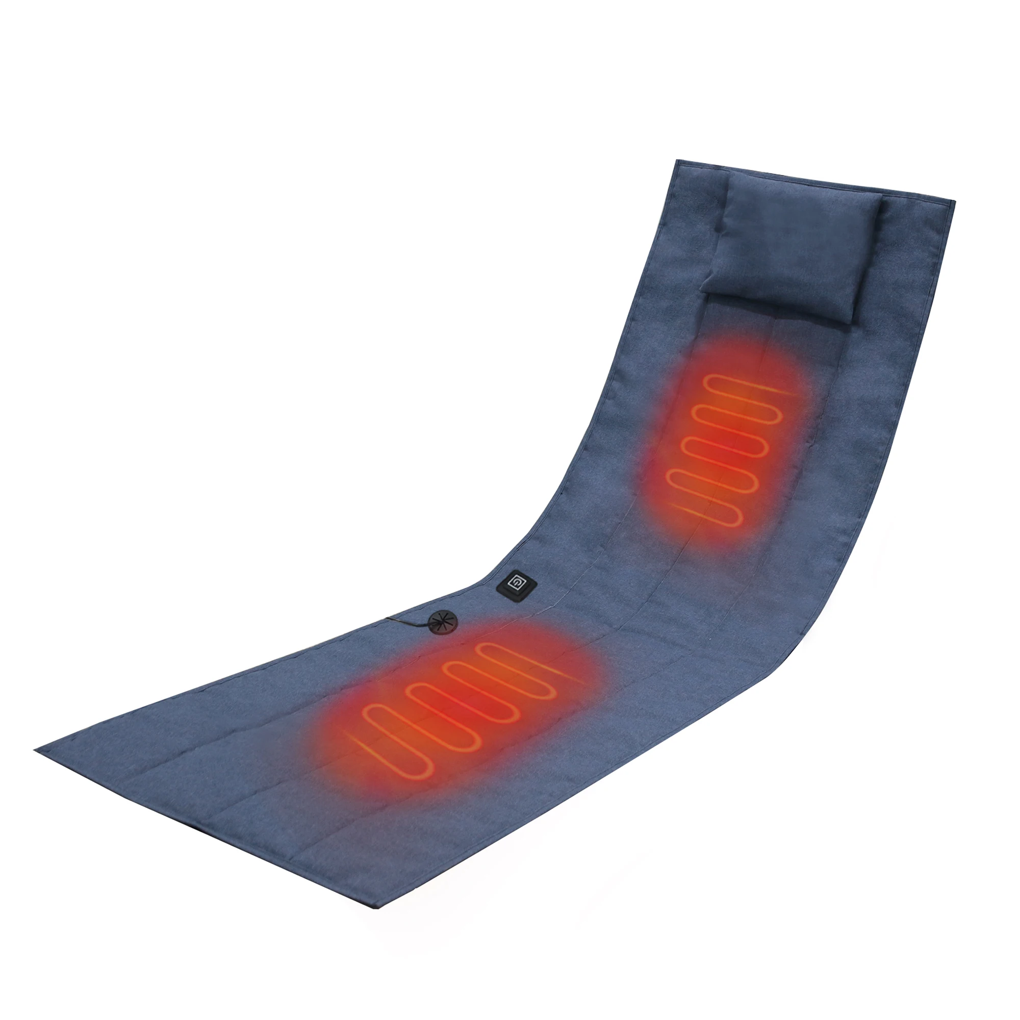 Mydays Outdoor Lightweight Portable Sleeping Mat Heated Long Chair Seat Pad with USB Charging Port