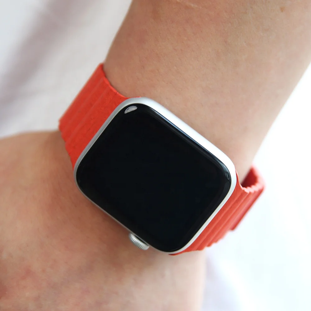 Роскошный дизайн, ремешок для смарт-часов apple watch 38 мм 42 мм 40 мм 44 мм, кожаный ремешок для часов