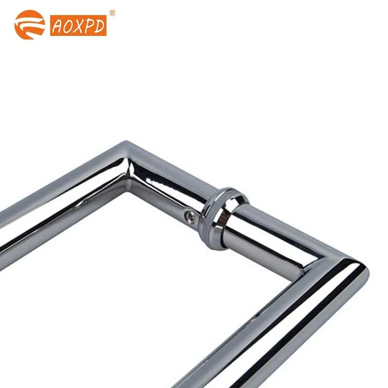 New Chinese Style Bathroom Glass Door Handle Stainless Steel Handle Back to Back Glass Door Handle