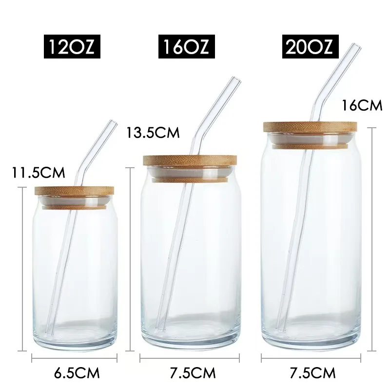 Hot Selling Tumbler Beer Can Shape Jars Mugs Cup Juicing Bottles Clear Glass Water Bottle