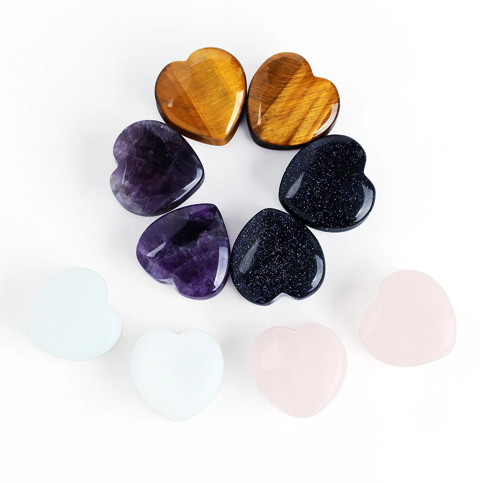 Heart Natural Stone Cat Eye Ear Plugs Tunnels Piercing Body Jewelry Earring Ear Gauges Expander Body Piercing Jewelry Ear Stud