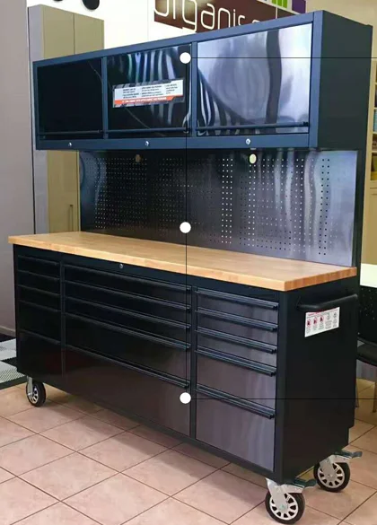 72 inch Worshop Garage Tool Chest Stainless Steel Tool Cabinet with Work Table