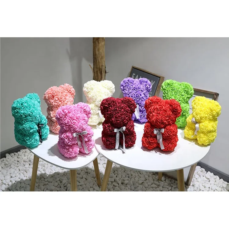 Hot Selling Valentine Gifts Teddy PE Rose Flower Bear
