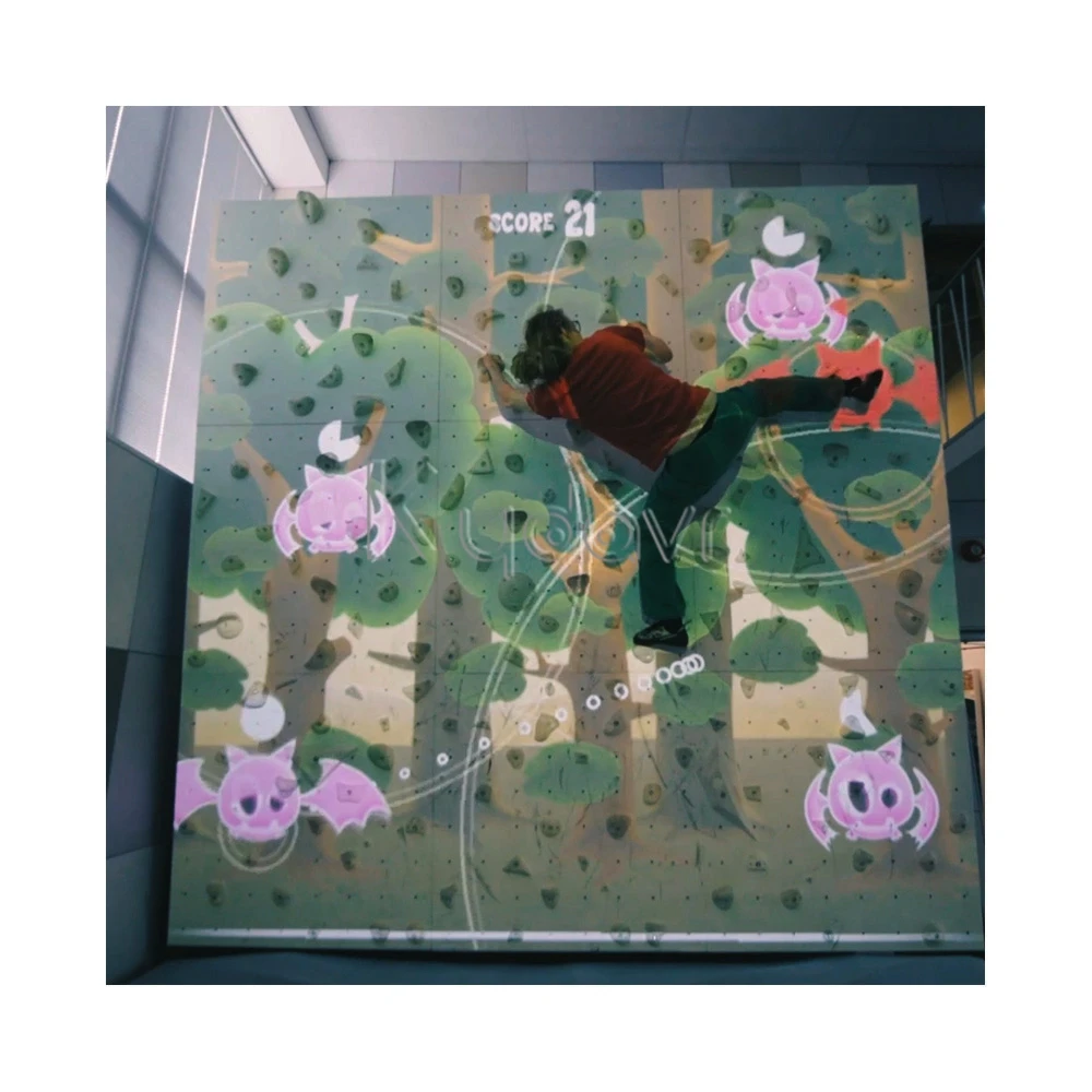 Innovative indoor active wall rock climb sport interactive projection game room kydavr activate climbing equipment