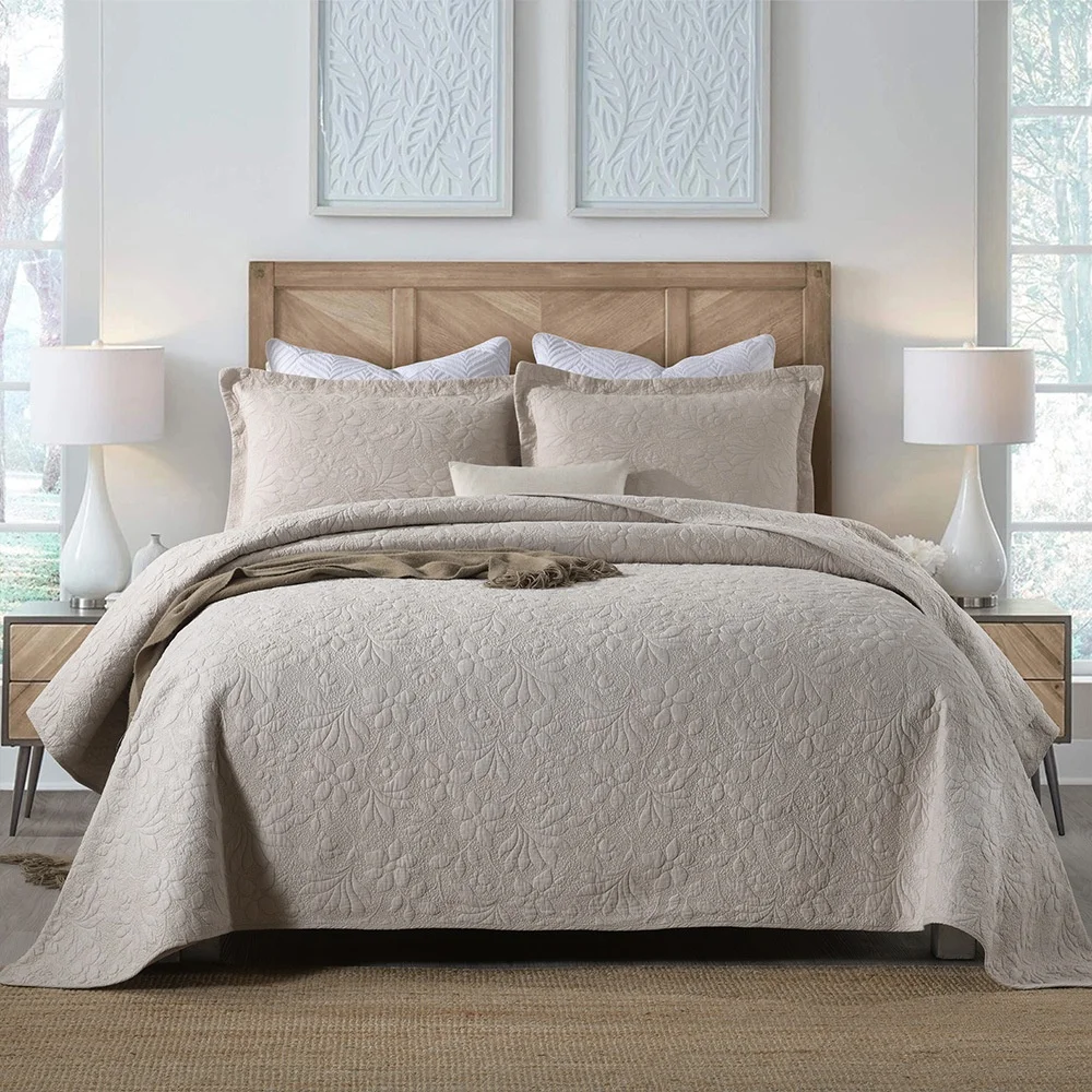 Популярная лучше продающаяся одеяла простой king size, стеганое одеяло, 100% хлопок индивидуального изготовления со стеганым постельные принадлежности комплект покрывал