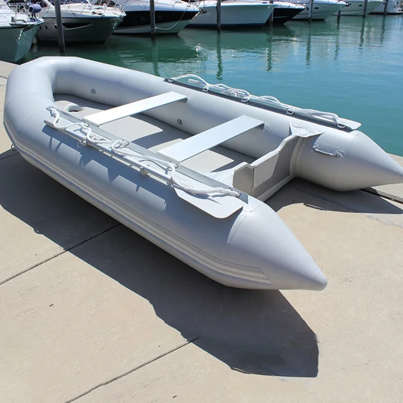 High quality PVC Inflatable Rigid aluminum floor Fishing catamaran pontoon boat for sale