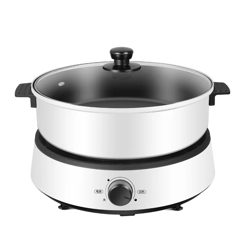 Wholesale Portable Cookware 4L Electric Hot Pot Stainless Steel Skillet Nonstick Pot With Steamer