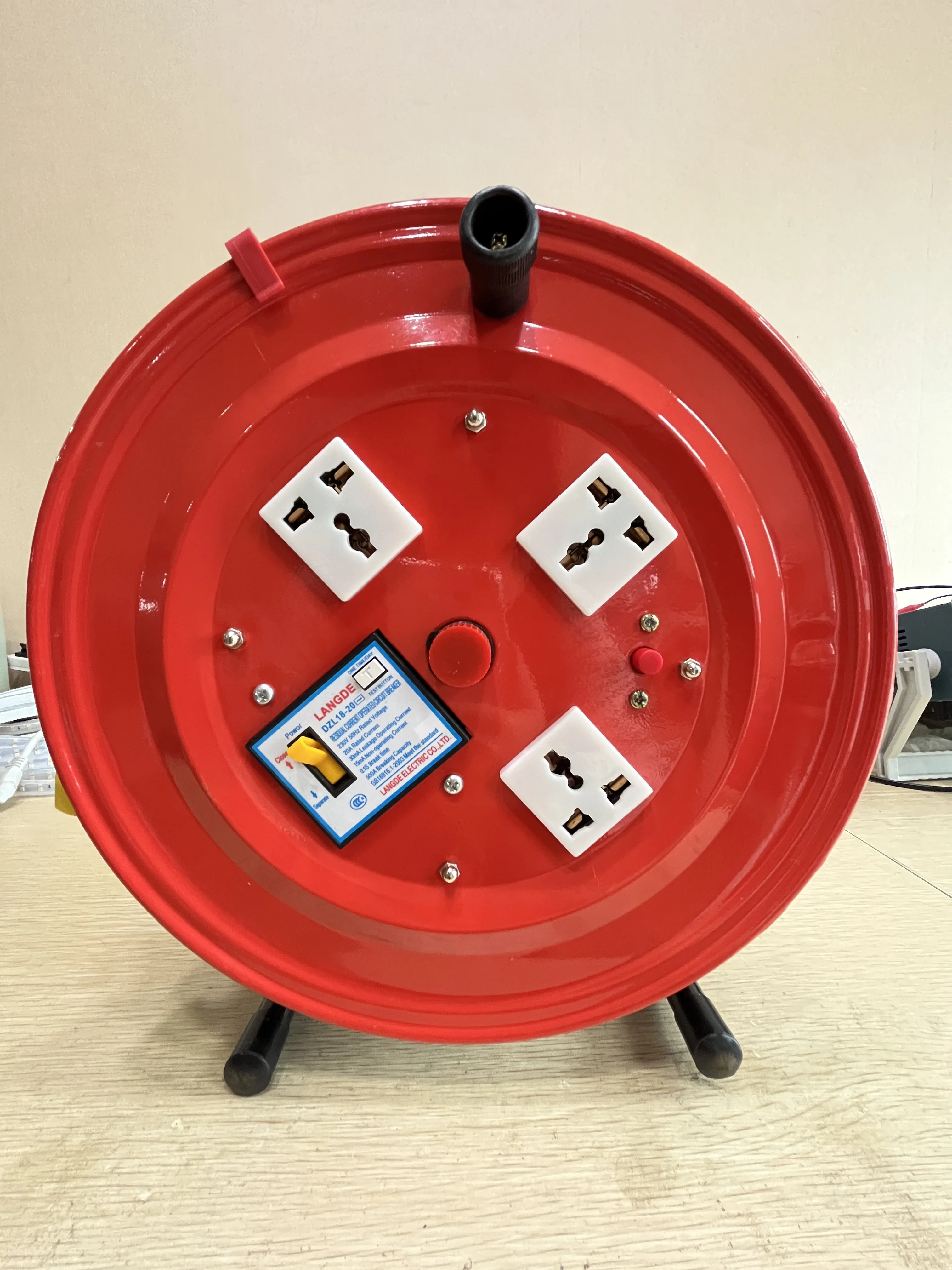 4 Way EU Sockets IP44 Retractable  Iron 40m 25m Extension Cable Reel Drum