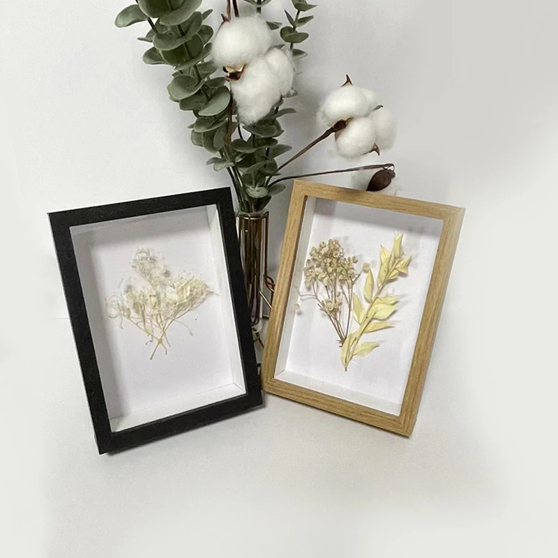 High Quality Table Top DIY Dried Flower 3D Box Photo Frames For Home Decoration