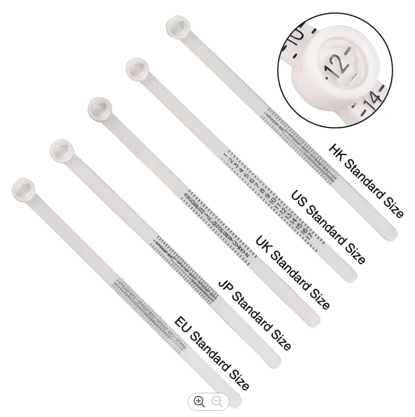 Multipurpose Reusable Jewelry Measurement Finger Plastic US EU JP KR Ring Sizer with magnifier