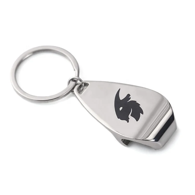 Custom Silver Metal Stainless Steel Laser Bottle Opener Keychain Promotional Keyring Bottle Opener