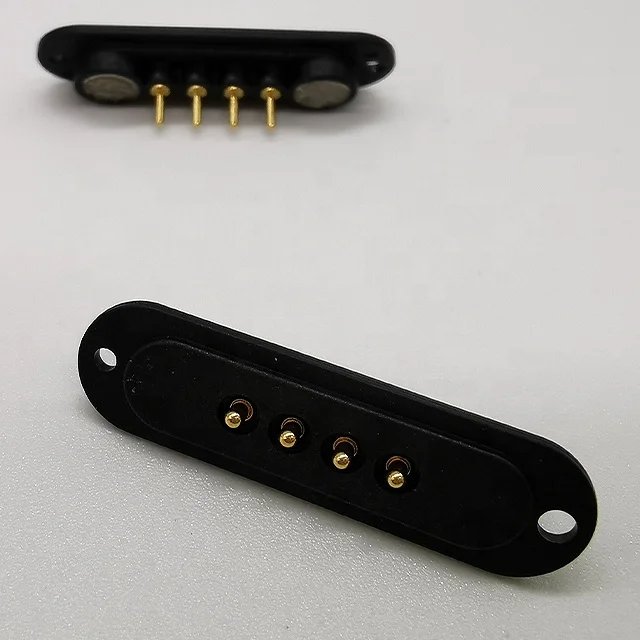 Right Angle female and male Brass waterproof pcb battery magnet magnetic cable spring probe pogo pin connector