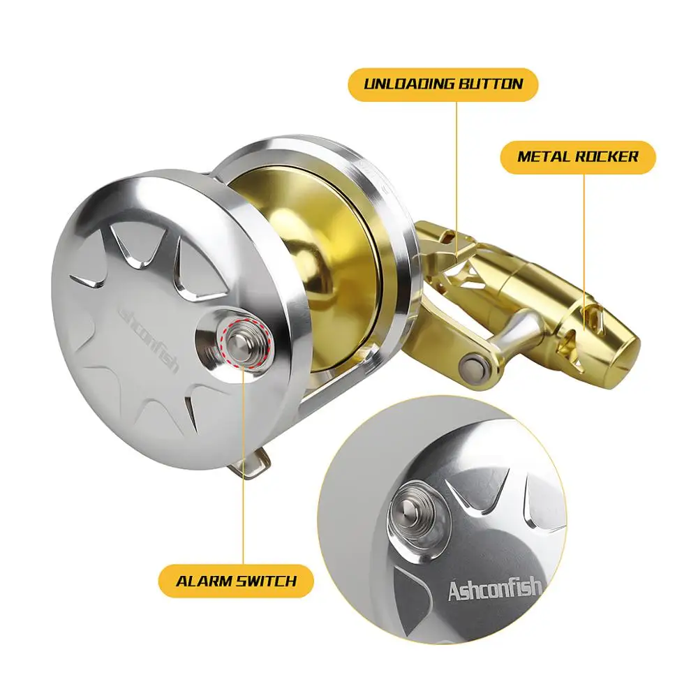 Trolling Reel Casting Wheel Jigging Reels Aluminum CNC Machined  Level winder Saltwater Sea Fishing reels