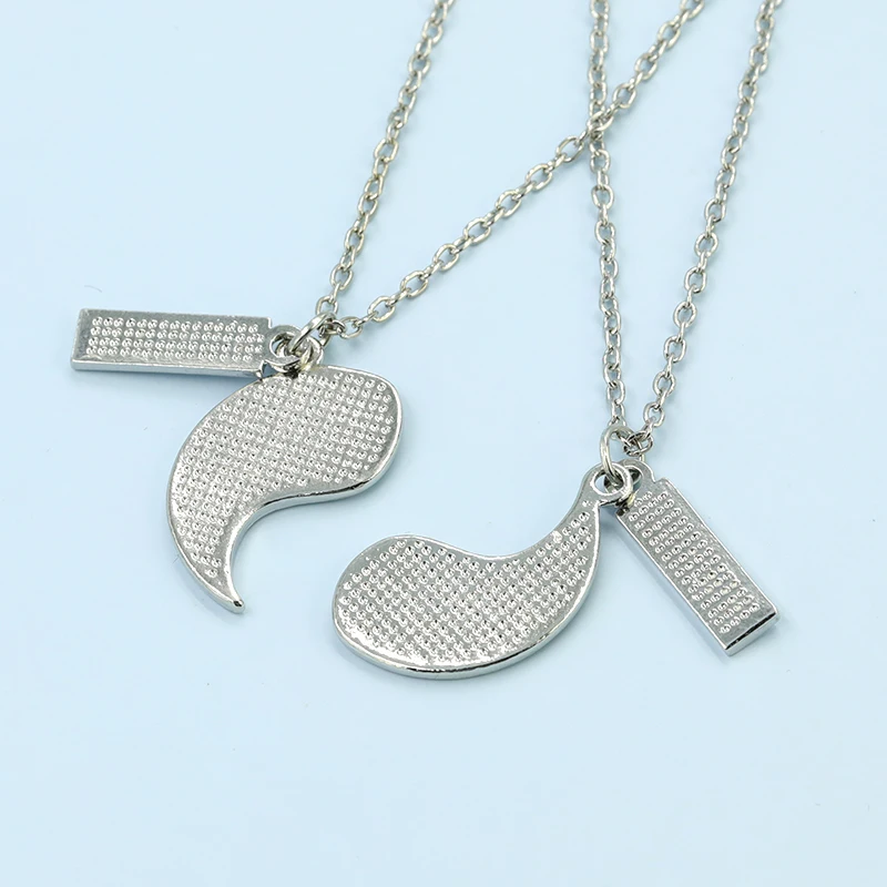 Best Friends Yin Yang Metal Puzzle Enamel Pendant Necklace Figaro Chain Stainless Steel Jewelry Custom Necklace