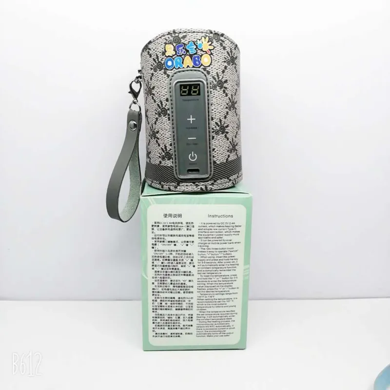 portable milk heating  LED digital display insulated usb  baby bottle warmer bag