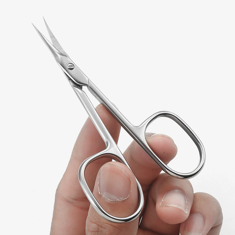 Curved Blade Slim Scissors Precise Pointed Tip Grooming Scissors Tools Manicure Stainless Steel Cuticle Scissors
