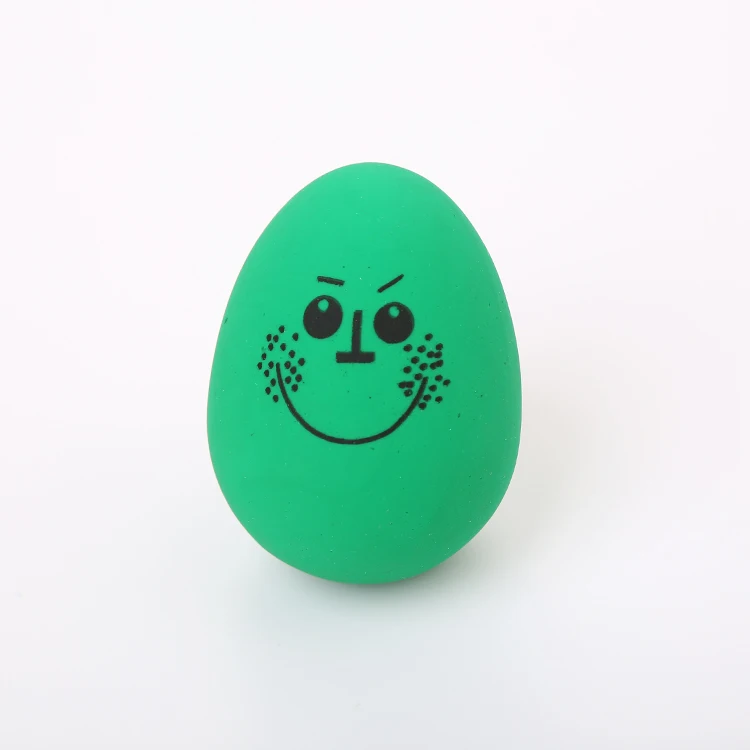 Factory directly  sell elastic egg multi color nibble on toys cute expressions pet supplies round chewing toy