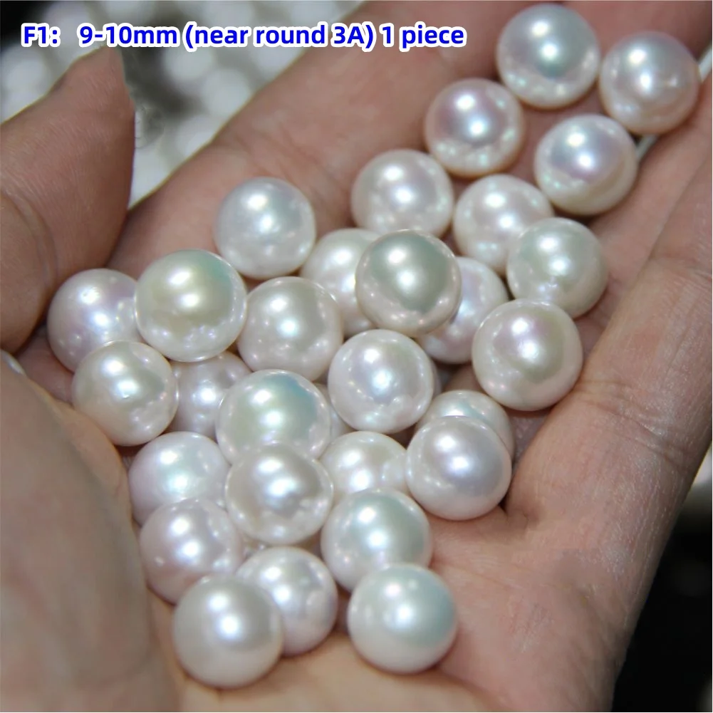 Hot selling natural freshwater pearls white round beads high light pearls diy bulk pearls