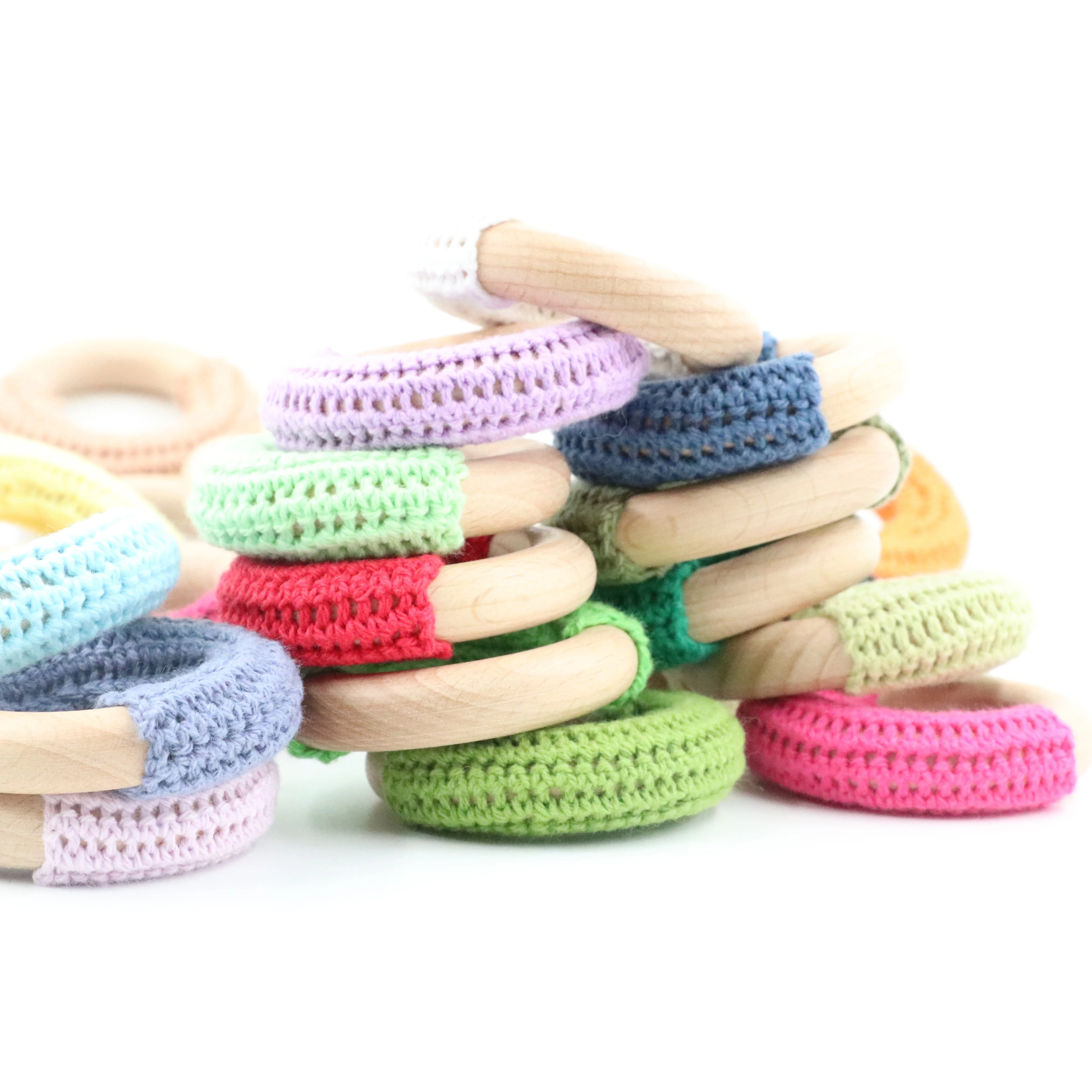 Крючком Прорезыватель для зубов при прорезывании зубов игрушка-погремушка кольцо браслет круг деревянный Прорезыватель игрушка