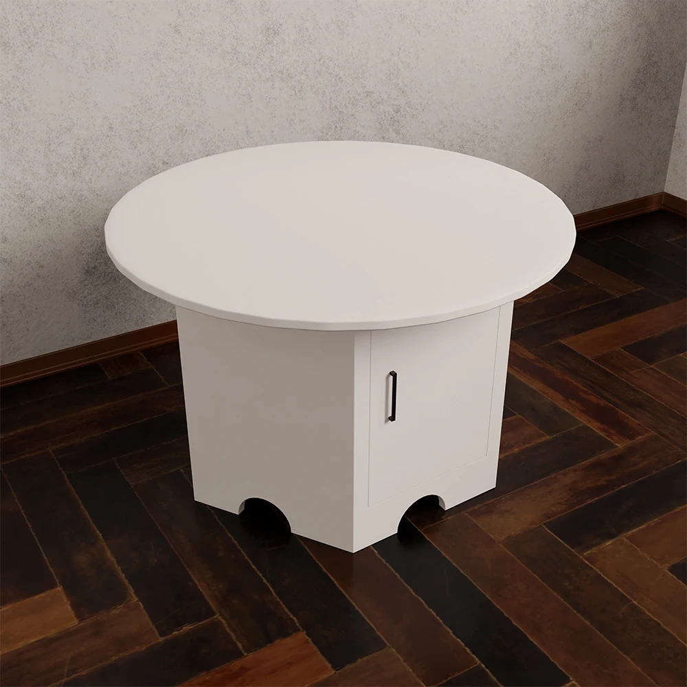 Factory Direct Sales Super White  Melamine Panels Coffee Table with Holder Hotplate
