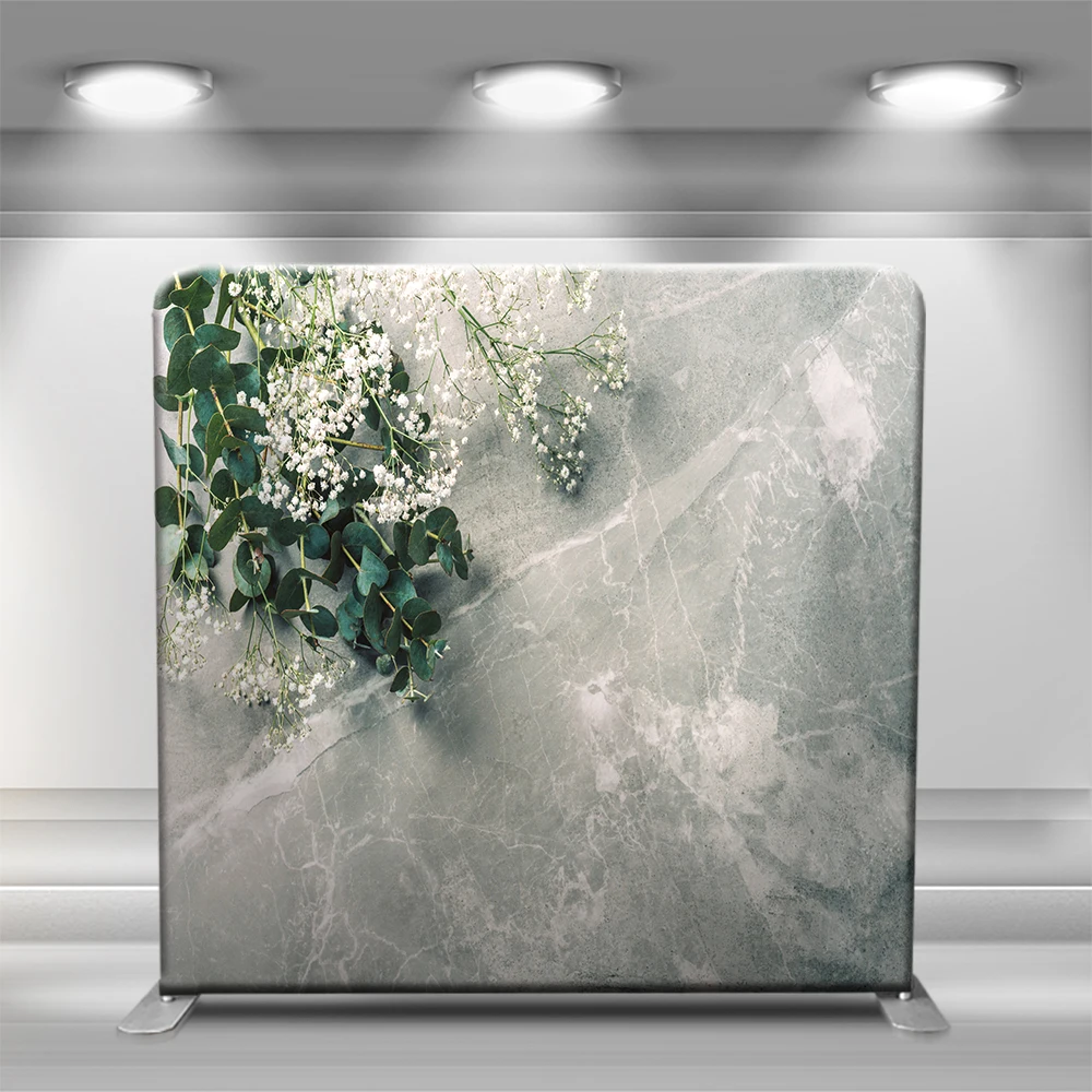 7.6x7.6ft Tension Fabric Portable Photo Booth Backdrops Stand Display Stand Exhibition Wall Banner