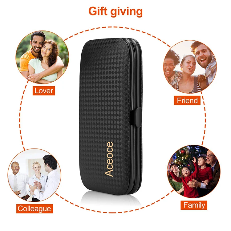 Black 7pcs Stylish Manicure Pedicure Kit Nail Art Personal Care Tool Stainless Steel Nail Clipper Set