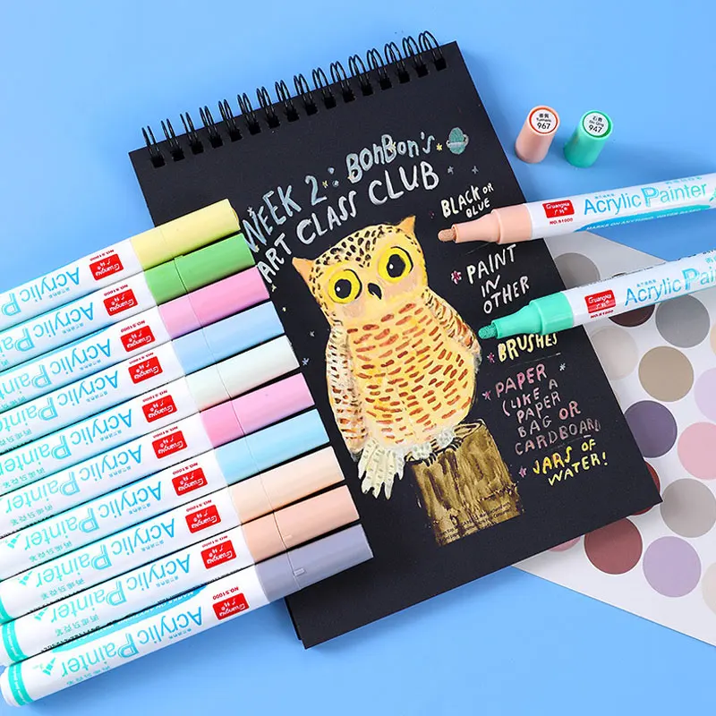 Art Markers MultiColor Liquid Water-based DIY Painting Acrylic Paint Marker Pen Set for Rock Wooden Ceramic Fabric