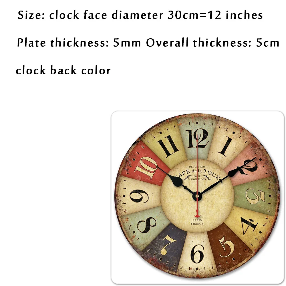 European Creative Wall Clock Living Room Clock Fashion Modern Quartz Wall Retro Silent Wood Wall Clock