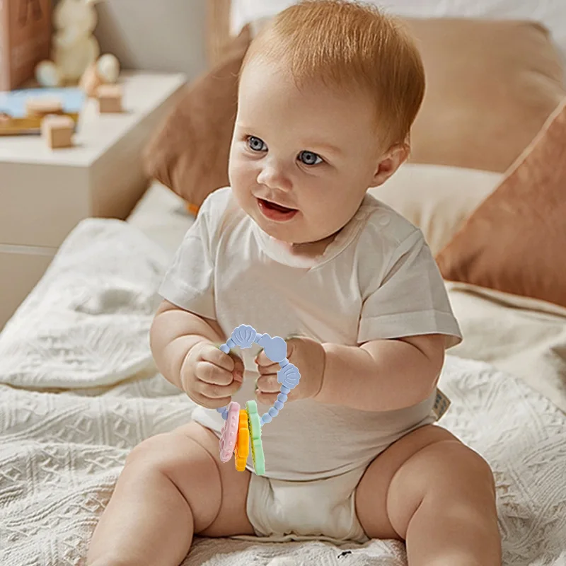 Ocean Animal Shape Bracelet Teether Newborn Food Grade Silicone Teething Ring toys