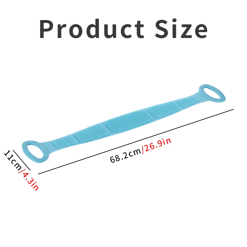 Silicone Body Scrubber Bath Brush Exfoliating Shower Brush Bath Belt Body Scrub Back Massage Brush Cleaning Strap Bathing Tools