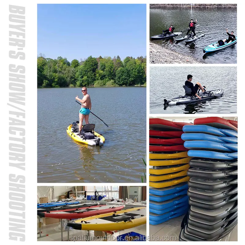 Spatium New arrival Cheap Single Person Sit On Top Fishing Pedal Drive Kayak With Aluminum Kayak Seat