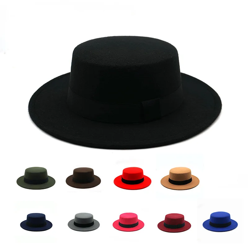A479 Winter Autumn Simulation Woolen Women Men Ladies Fedoras Top Jazz European American Round Bowler Hats