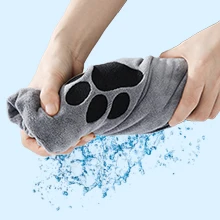 Cheap Super Absorbent Soft Microfiber Pet Bath Grooming Towel Perfect Dog Shower Bath Gray Dog Towels For Drying Dogs