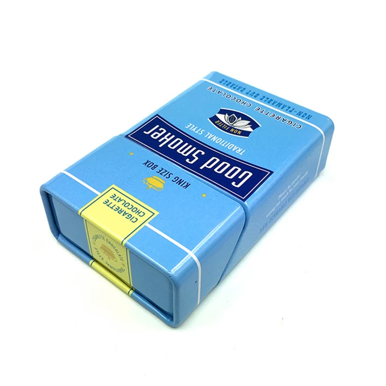 New Arrival High Fashion Custom Print Squared Plain Cigarette Pack Tin Box With Hinged Lid Wholesale