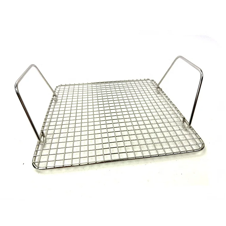 hot sale BBQ grill net with handle stainless steel square net for BBQ