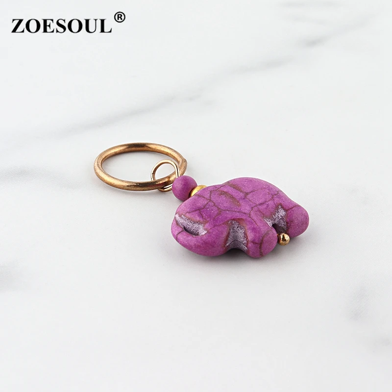 Zoesoul Wholesale Purple Elephant Shell Dreadlock Ring Loc Jewelry set Hair Jewelry
