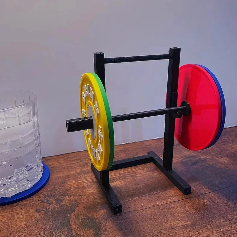 Gym Weight Plate Design Silicone Coaster Set for Kitchen Table Cup Mat BPA Free Round Mug Coasters 10cm Drink Pad Placemat