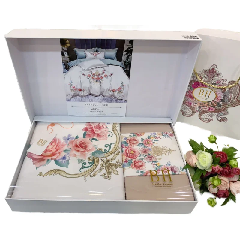 Комплект постельного белья из чистого натурального атласа