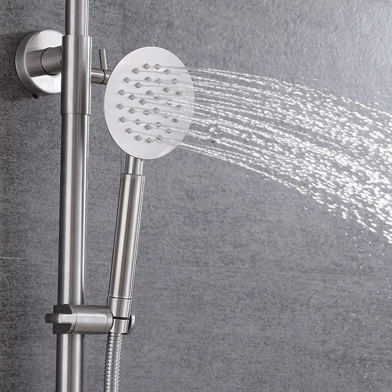 Bestseller Metal Silver Square Built in Wall Concealed Mount Mixer Rain Shower Head and Hand Held Shower Faucet Set