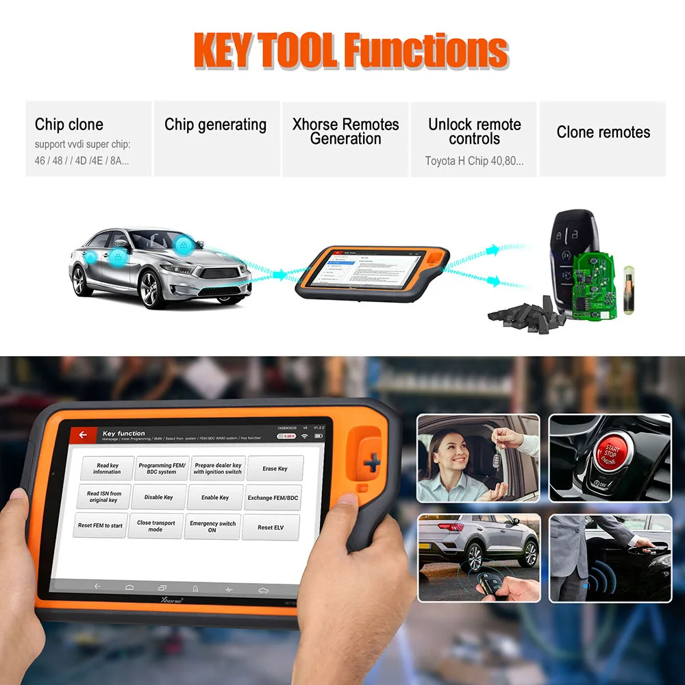 VVDI l усовершенствованный BT FM WLAN GPS чип Pin обнаружения дсцп/CAN-FD/ CAN и K протокол Xhorse ключевой инструмент плюс зарядного устройства программирующий