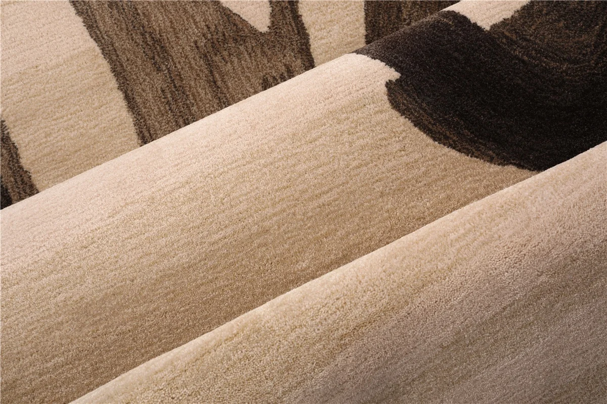 Beige Oriental Abstract Style Custom Area Rug Flooring Carpet For living room