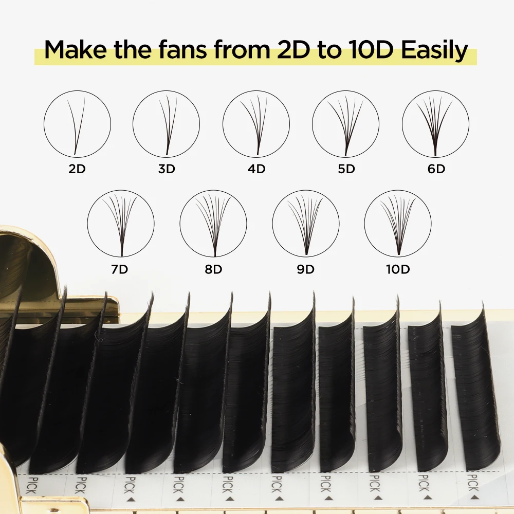 Custom Easy Fan Eyelash Extentions Matte Private Label Easy Fanning Volume Eyelash Cilios Easy Fan