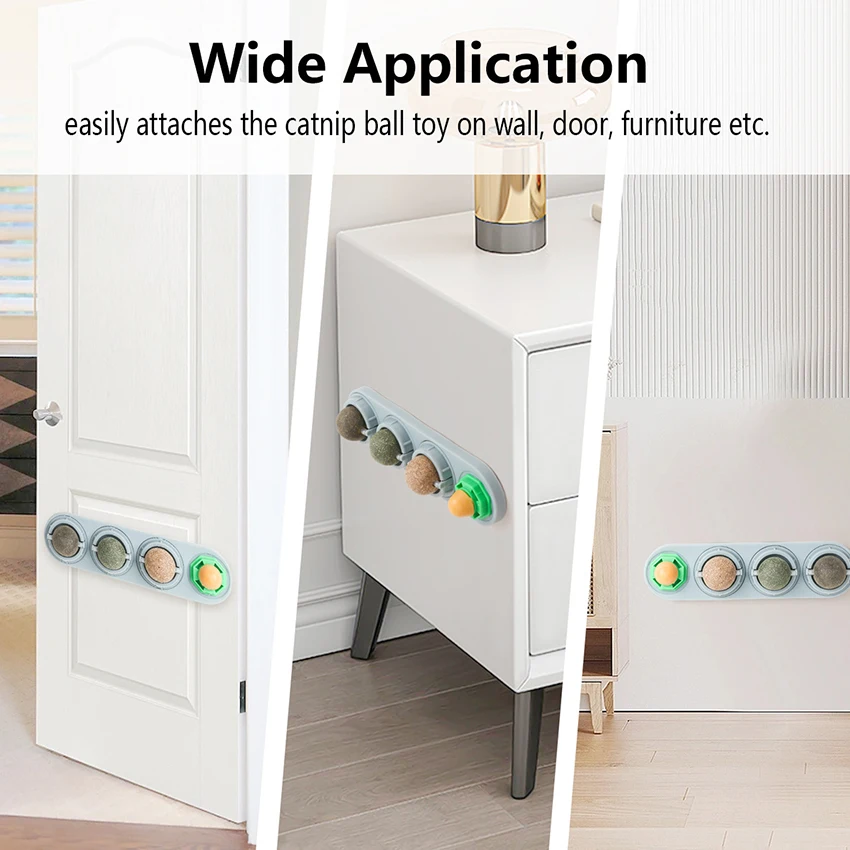 Rotatable Licking Cat Mint Toys Natural and Healthy Cat Chew Mint Ball Pet Catnip Ball Toy