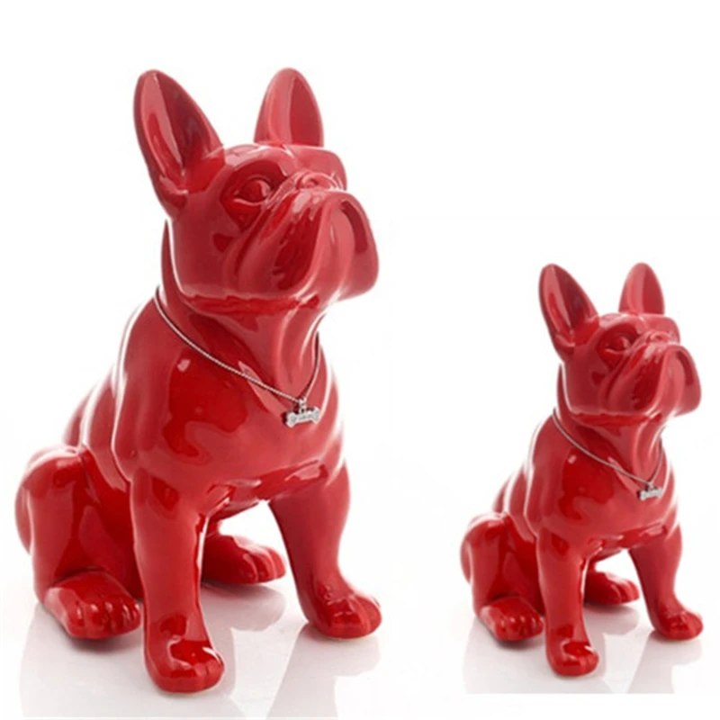 DROPSHIPPING Amazon Hot Sale Dog Figurine Resin Animal Sculpture French Bulldog Figurine For Home Decoration