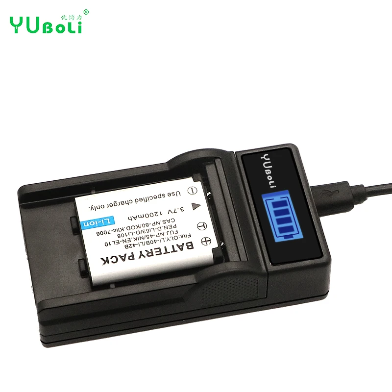 Yuboli ЖК-дисплей USB зарядное устройство для цифровой камеры Olympus LI-40B 40B батарея ЖК-дисплея с подсветкой FUJIFILM fuji FNP-45 NP 45 NP45 45A 45B 45S NP-80